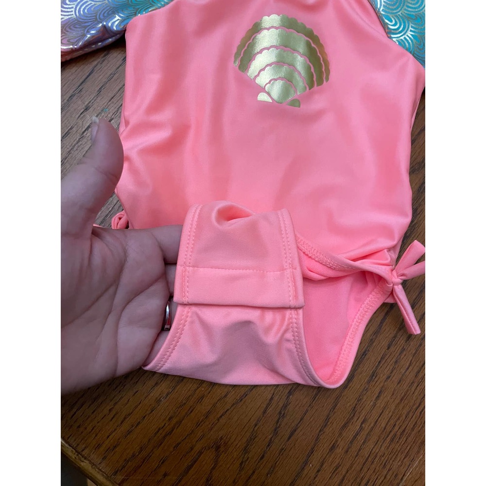 NWT Cat & Jack Seashell Rashguard Swimsuit Size 18m - Picture 7 of 8
